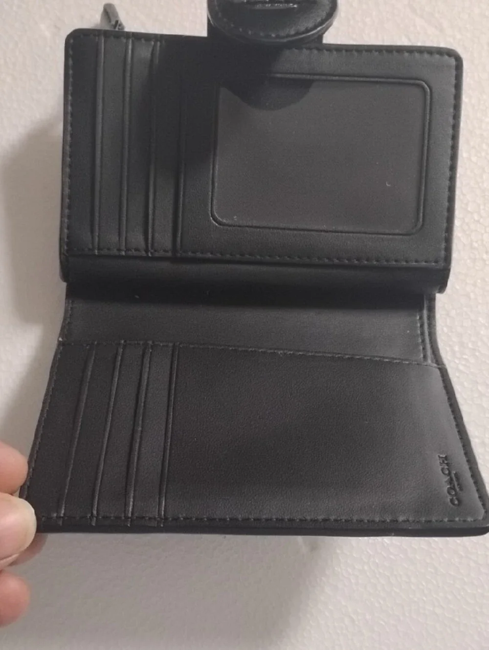 Coach Black Pebbled Leather Key & Card Organizer Wallet